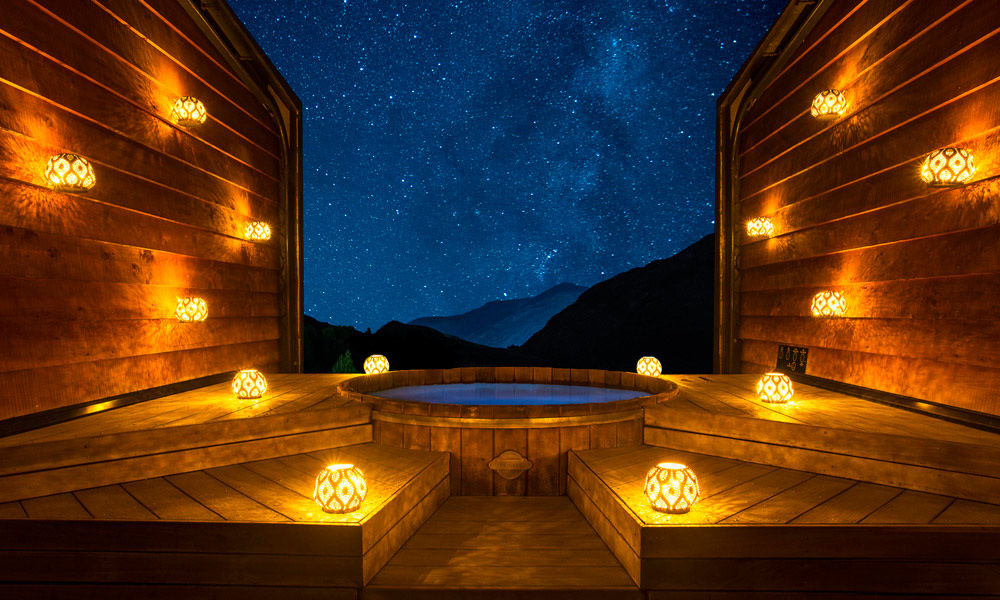 Perfekter Abschluss für den Abend: Ein Bad im Hot Pool