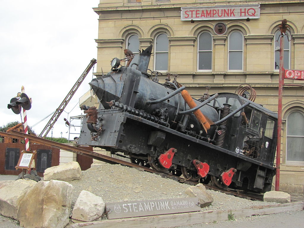 Eingang des Steampunk HQ in Oamaru