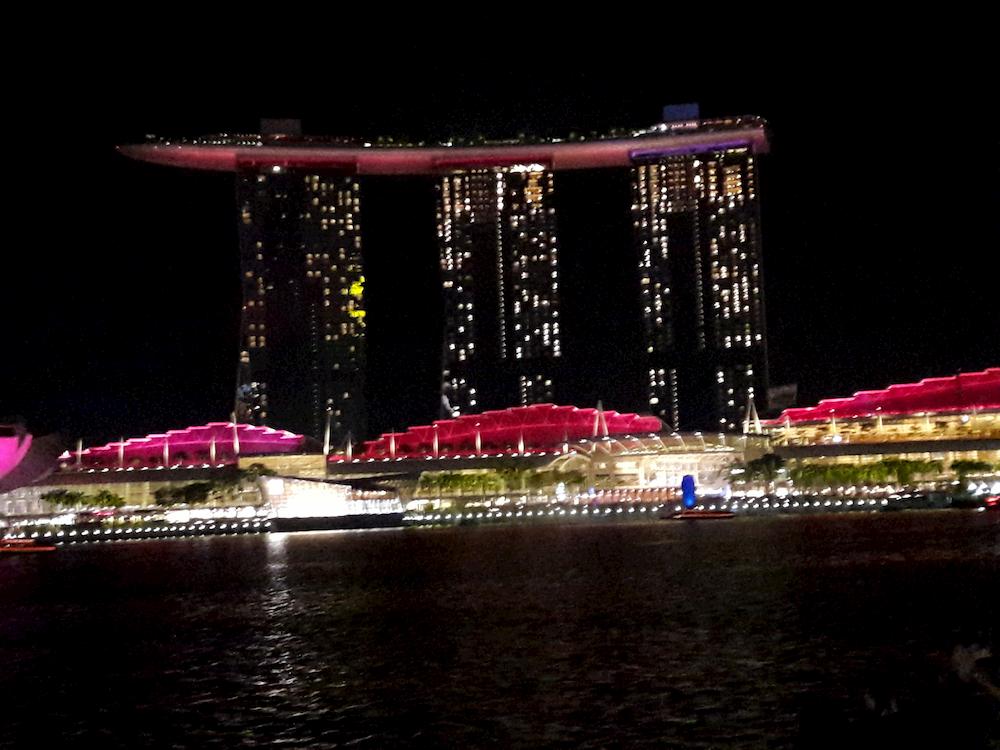 Singapur: Lichtshow an der Marina Bay